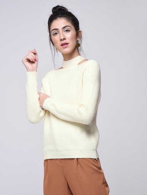cut out detail ribbed edge pullover - 15726233 - Very Small Image - 1