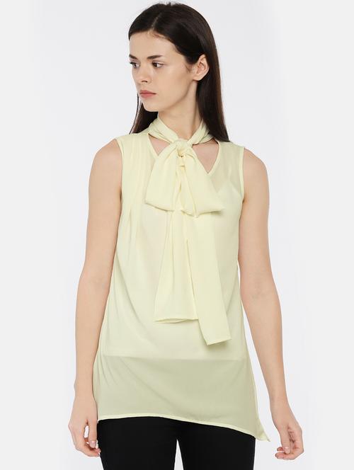 tie knot neck sheer tunic - 15727195 - Very Small Image - 1