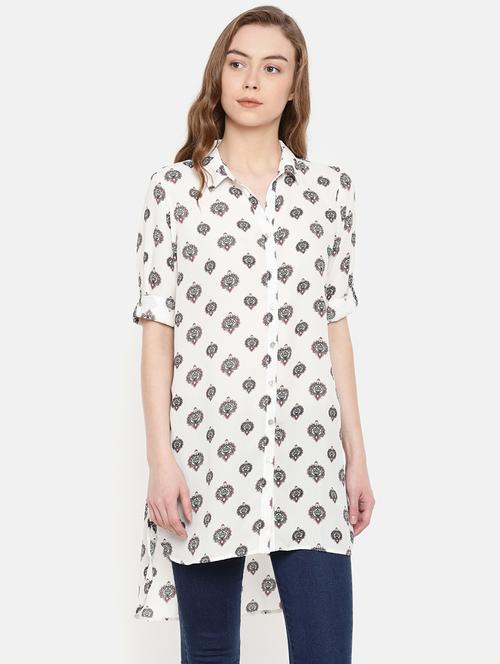roll up sleeved asymmetric shirt tunic - 15727199 - Very Small Image - 1
