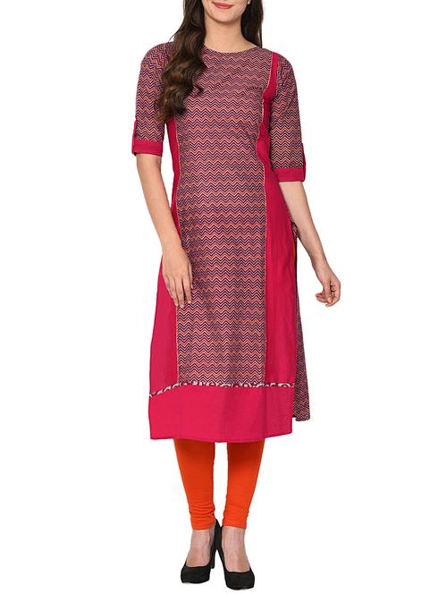 chevron straight kurta - 15727323 - Very Small Image - 1