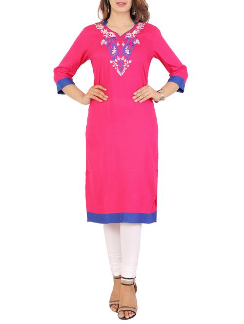 embroidered straight kurta - 15727389 - Very Small Image - 1