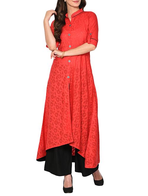 high low printed kurta - 15727438 - Very Small Image - 1