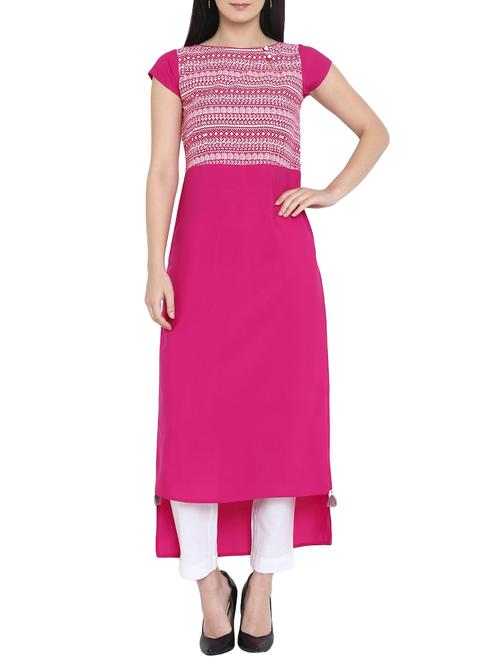 high low printed kurta - 15727444 - Very Small Image - 1
