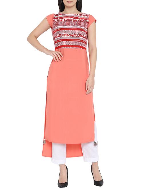 high low printed kurta - 15727446 - Very Small Image - 1