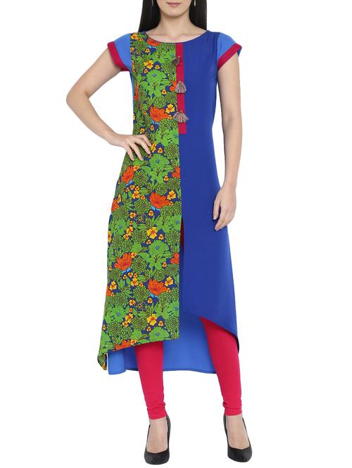 high low printed kurta - 15727457 - Very Small Image - 1