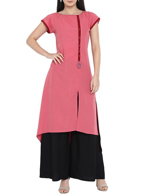 high low solid kurta - 15727461 - Very Small Image - 1