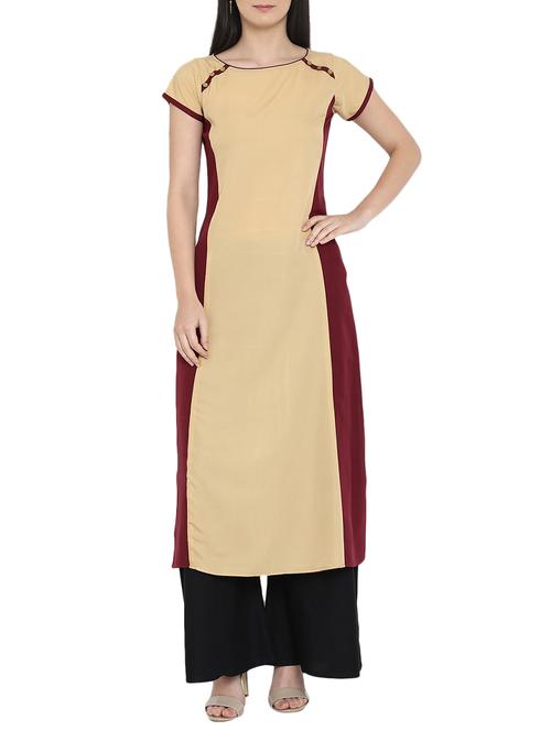 color block straight kurta - 15727467 - Very Small Image - 1