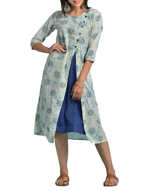 a-line printed dress - 15727572 - Very Small Image - 1