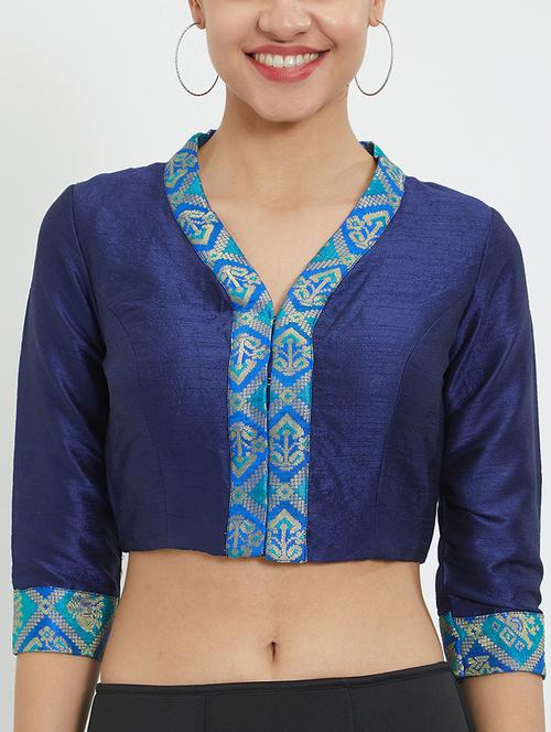 dupion solid blouse - 15727855 - Very Small Image - 1