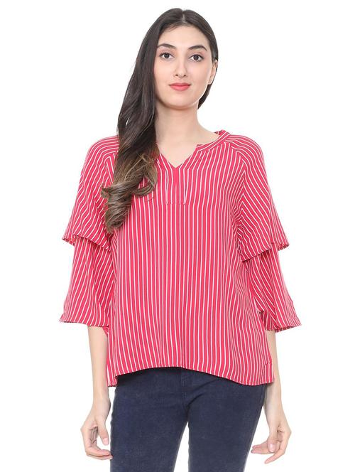 layered sleeved striped boxy top - 15728394 - Very Small Image - 1