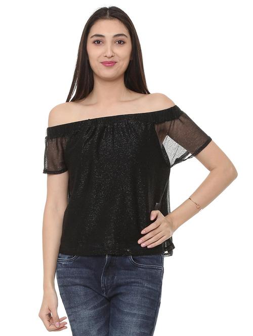 off shoulder shimmer top - 15728398 - Very Small Image - 1