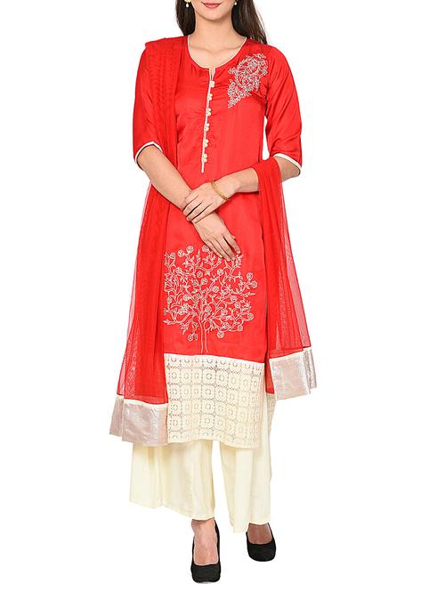 embroidered palazzo suit set - 15728851 - Very Small Image - 1