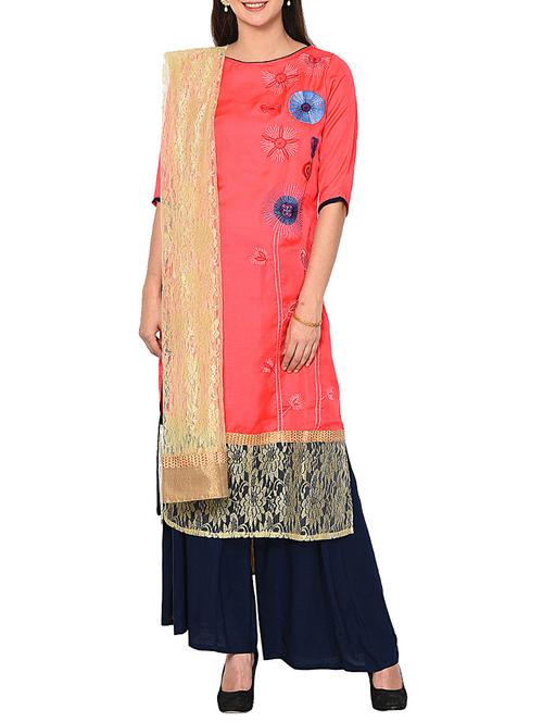 embroidered palazzo suit set - 15728854 - Very Small Image - 1