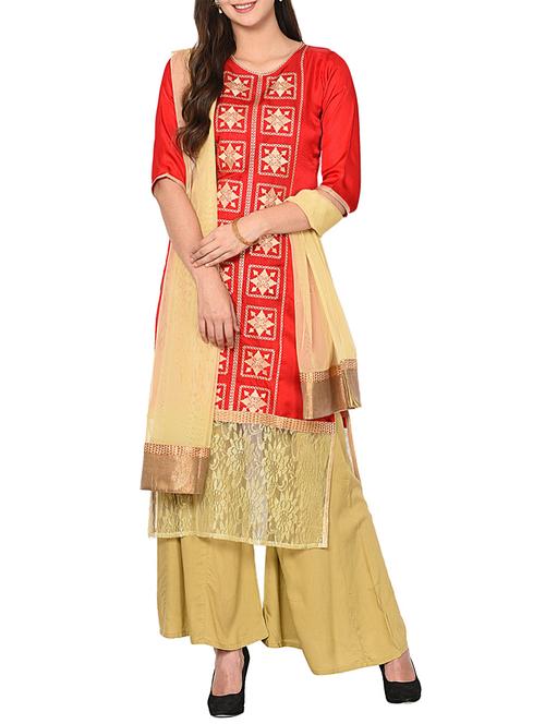 embroidered palazzo suit set - 15728855 - Very Small Image - 1
