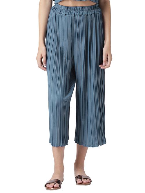high waist pleated culottes - 15729128 - Very Small Image - 1