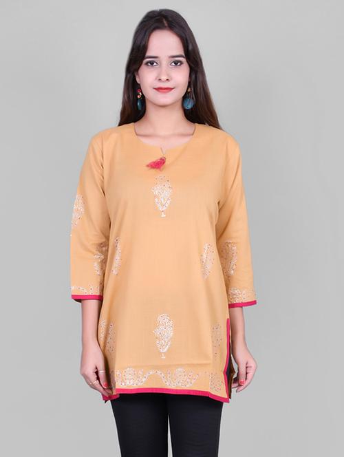 printed straight kurti - 15729332 - Very Small Image - 1