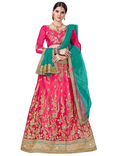 gold embroidered a-line lehenga - 15729421 - Very Small Image - 1
