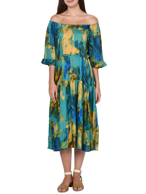 tie up waist off shoulder dress - 15729551 - Very Small Image - 1