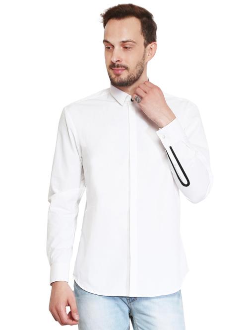 white cotton casual shirt - 15730302 - Very Small Image - 1