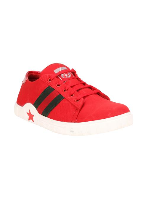 red canvas lace up sneakers - 15730356 - Very Small Image - 1