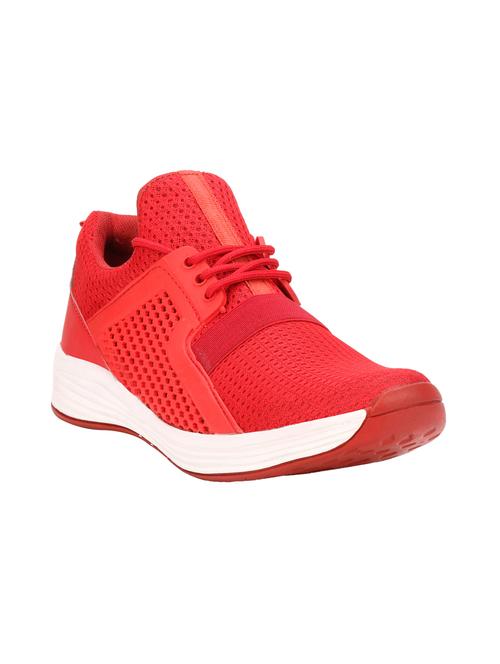 red mesh lace up sport shoes - 15730359 - Very Small Image - 1