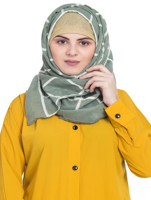 green cotton stole - 15730379 - Very Small Image - 1
