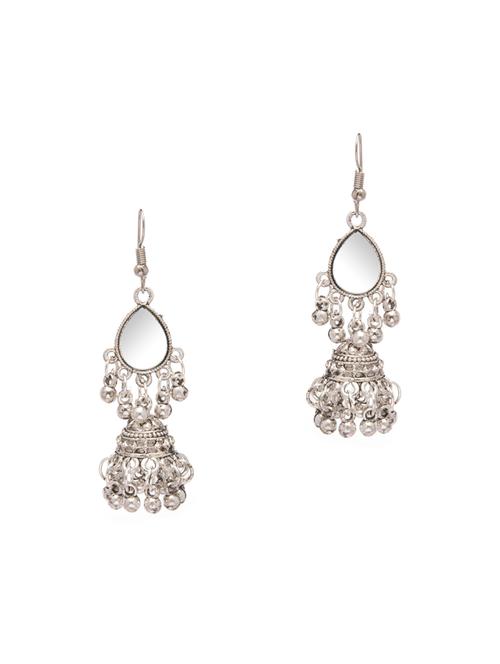silver tone jhumka - 15730537 - Very Small Image - 1