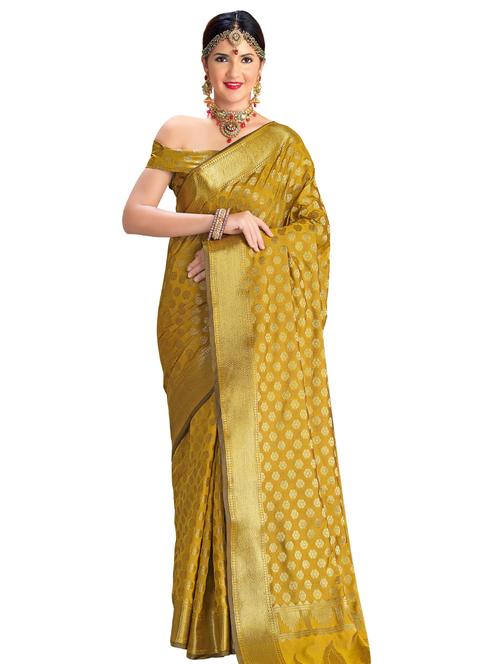floral zari motif banarasi saree - 15731212 - Very Small Image - 1