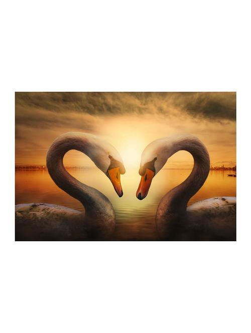 rawpockets"swan love wallpaper"wall posters (paperboard,33cmx48cm) - 15732849 - Very Small Image - 1