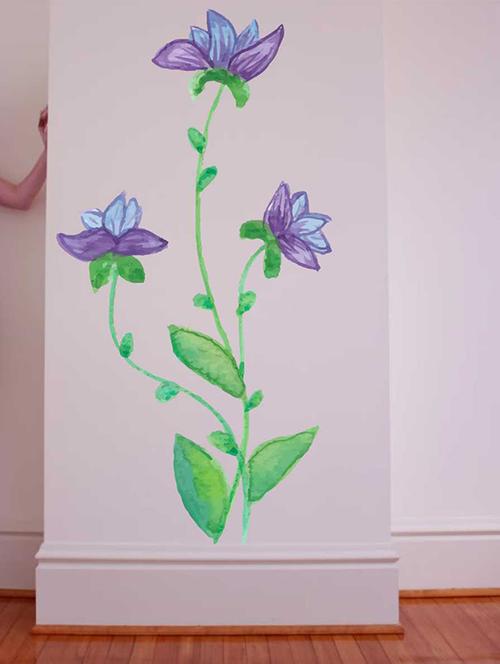 rawpockets wall decals ' violet flower wall sticker ' wall stickers (pvc vinyl) multicolour - 15733228 - Very Small Image - 1