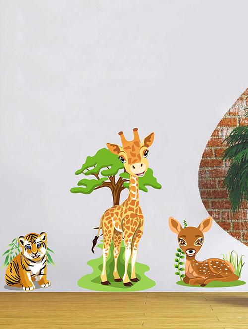 rawpockets wall decals ' cute baby animals wall sticker ' wall stickers (pvc vinyl) multicolour - 15733230 - Very Small Image - 1