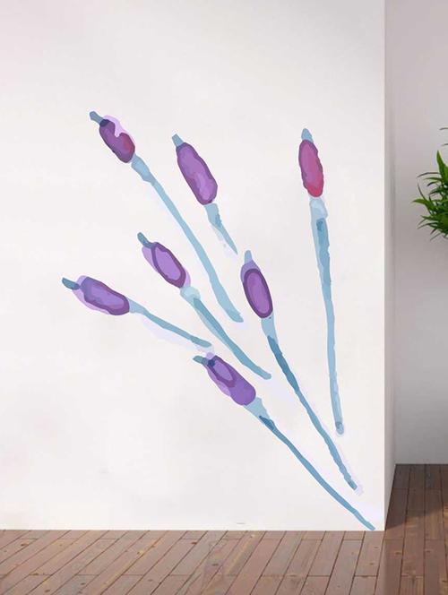 rawpockets wall decals ' purple watecolor flower wall sticker ' wall stickers (pvc vinyl) multicolour - 15733235 - Very Small Image - 1