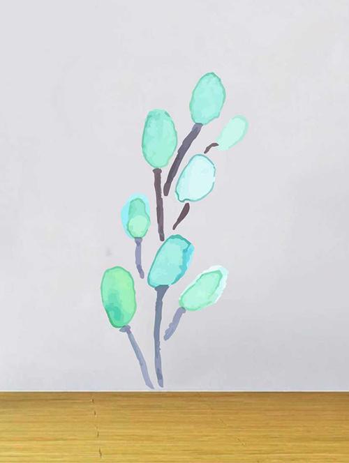 rawpockets wall decals ' green shade modern flower wall sticker ' wall stickers (pvc vinyl) multicolour - 15733239 - Very Small Image - 1