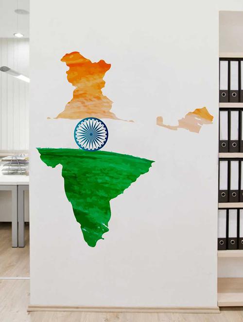 rawpockets wall decals ' india wall sticker ' wall stickers (pvc vinyl) multicolour - 15733316 - Very Small Image - 1
