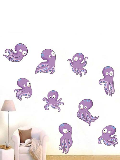 rawpockets wall decals ' baby octopus wall sticker ' wall stickers (pvc vinyl) multicolour - 15733342 - Very Small Image - 1