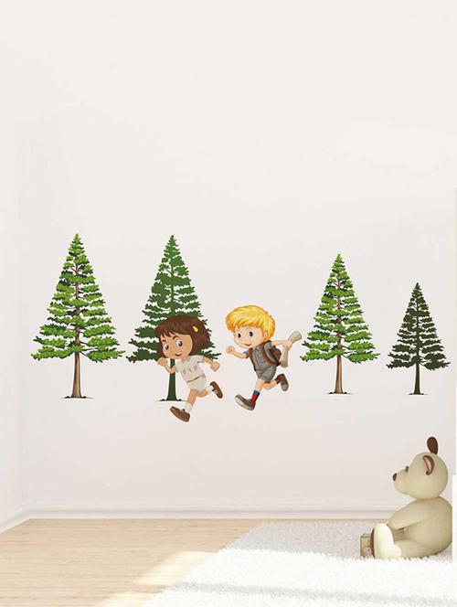 rawpockets wall decals ' pine trees wall sticker ' wall stickers (pvc vinyl) multicolour - 15733355 - Very Small Image - 1