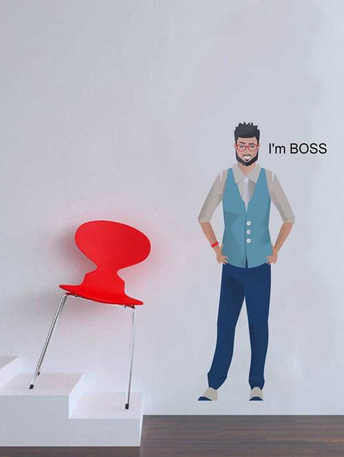 rawpockets wall decals ' i am boss wall sticker ' wall stickers (pvc vinyl) multicolour - 15733369 - Very Small Image - 1