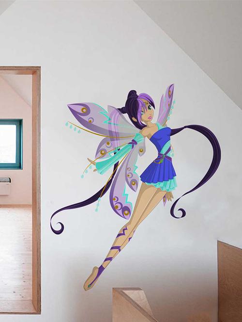rawpockets wall decals ' cute girl angel' wall decal sticker ' wall stickers (pvc vinyl) multicolour - 15733444 - Very Small Image - 1