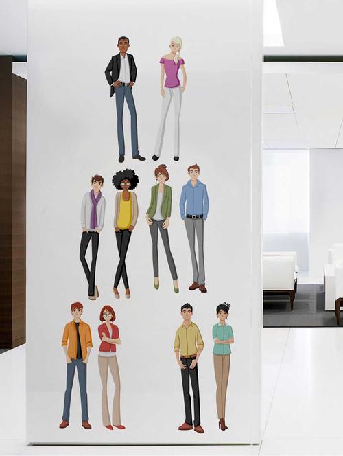 rawpockets wall decals ' different ethnic people' wall decal sticker ' wall stickers (pvc vinyl) multicolour - 15733499 - Very Small Image - 1