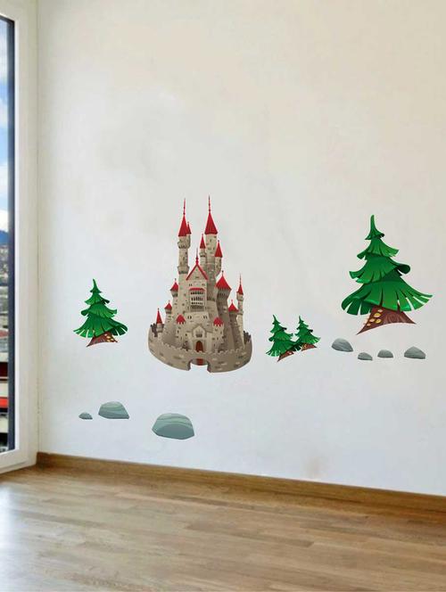 rawpockets wall decals ' castle and fantasy world' wall decal sticker ' wall stickers (pvc vinyl) multicolour - 15733500 - Very Small Image - 1