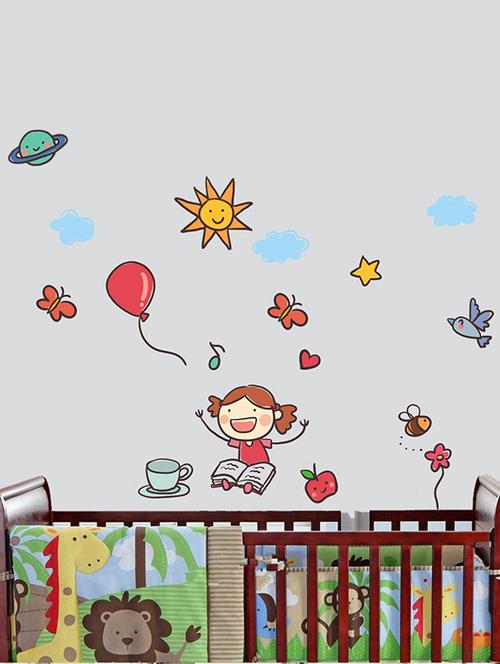 rawpockets wall decals ' kids fun wall sticker ' wall stickers (pvc vinyl) multicolour - 15733599 - Very Small Image - 1