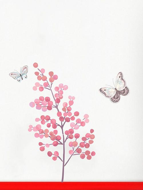 rawpockets wall decals ' tree n butterfly wall sticker ' wall stickers (pvc vinyl) multicolour - 15733621 - Very Small Image - 1