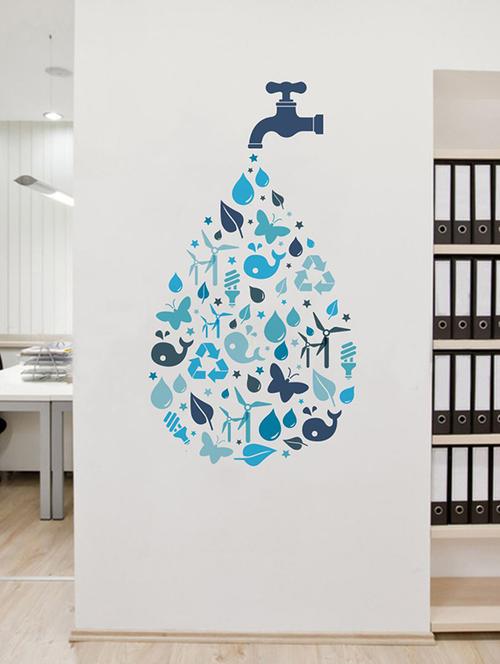 rawpockets wall decals ' save energy go green wall sticker ' wall stickers (pvc vinyl) multicolour - 15733681 - Very Small Image - 1