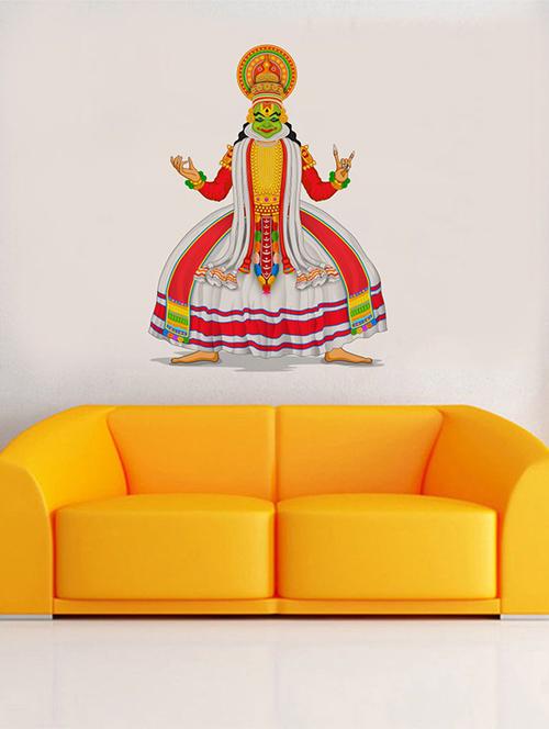rawpockets wall decals ' kathakali classical dance position wall sticker ' wall stickers (pvc vinyl) multicolour - 15733711 - Very Small Image - 1
