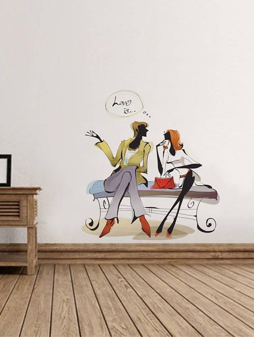 rawpockets wall decals ' love couples ' wall stickers (pvc vinyl) multicolour - 15733755 - Very Small Image - 1
