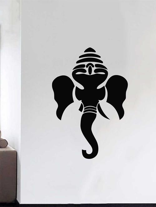 rawpockets wall decals ' god ganesha logo ' wall stickers (pvc vinyl) multicolour - 15733792 - Very Small Image - 1