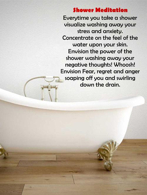 rawpockets wall decals ' "shower meditation "quote ' wall stickers (pvc vinyl) multicolour - 15733796 - Very Small Image - 1