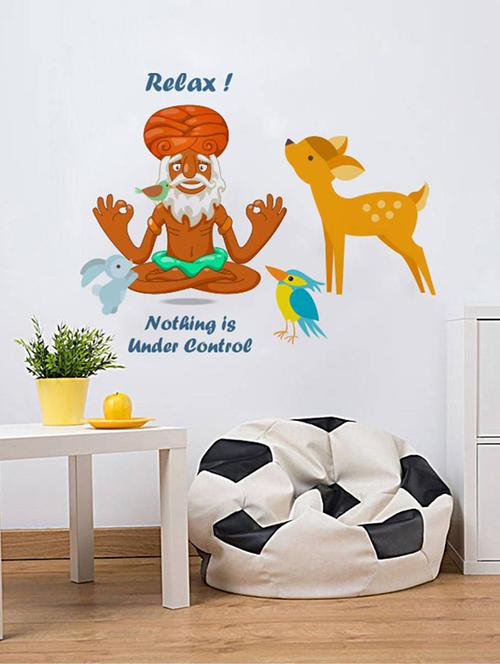 rawpockets wall decals ' relax - nothinng under control ' wall stickers (pvc vinyl) multicolour - 15733803 - Very Small Image - 1