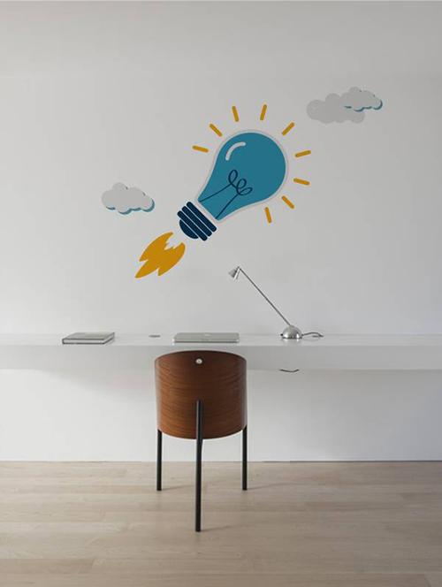rawpockets wall decals ' office wall stickers : start up innovative idea ' wall stickers (pvc vinyl) multicolour - 15733847 - Very Small Image - 1