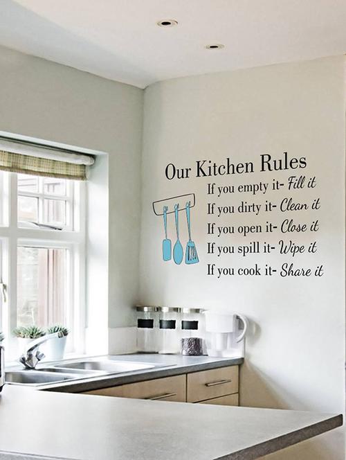 rawpockets wall decals ' our kitchen rules ' wall stickers (pvc vinyl) multicolour - 15733858 - Very Small Image - 1
